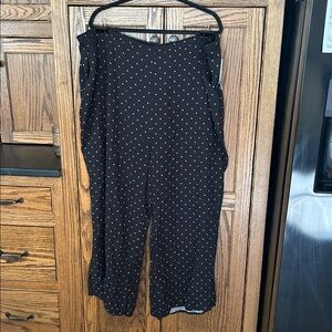 Nwt Nordstrom Rack Black Rust Hanna Polka Dot Soft Pants Wide Leg‎ Minimalist 3X